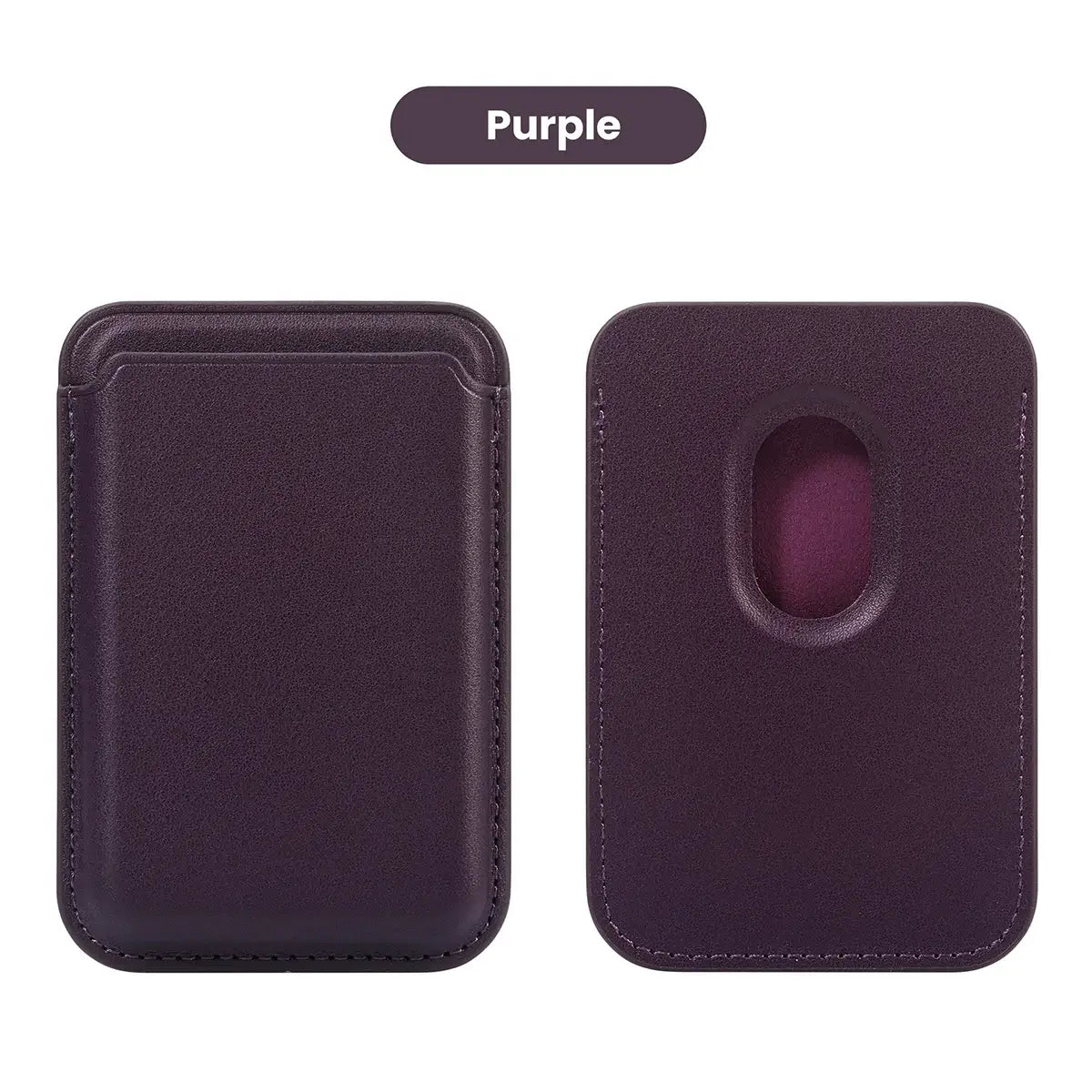 Buy Strong Magnetic MagSafe Card Holder, Premium Leather Wallet Compatible with iPhone - MAGSAFE MAGNETIC CARD WALLET FOR IPHONE at Caseles-Purple, 