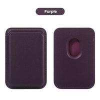 Buy Strong Magnetic MagSafe Card Holder, Premium Leather Wallet Compatible with iPhone - MAGSAFE MAGNETIC CARD WALLET FOR IPHONE at Caseles-Purple, 