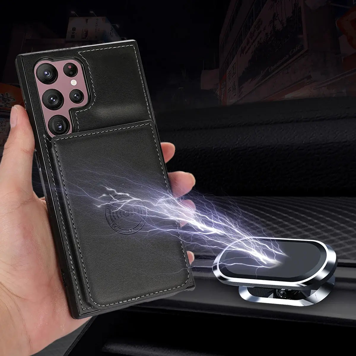 Buy Caseles Leather Wallet Case for Galaxy with 4 Card Holder, RFID Protection & Car Mount Ready, MALACHI at Caseles-Samsung Galaxy S25 Ultra, Brown