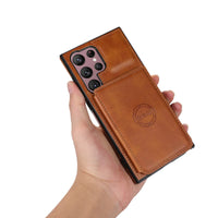 Buy Caseles Leather Wallet Case for Galaxy with 4 Card Holder, RFID Protection & Car Mount Ready, MALACHI at Caseles-Samsung Galaxy S25 Ultra, Brown