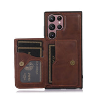 Buy Caseles Leather Wallet Case for Galaxy with 4 Card Holder, RFID Protection & Car Mount Ready, MALACHI at Caseles-Samsung Galaxy S25 Ultra, Brown