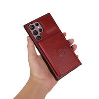 Buy Caseles Leather Wallet Case for Galaxy with 4 Card Holder, RFID Protection & Car Mount Ready, MALACHI at Caseles-Samsung Galaxy S25 Ultra, Brown