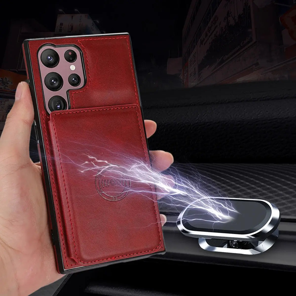 Buy Caseles Leather Wallet Case for Galaxy with 4 Card Holder, RFID Protection & Car Mount Ready, MALACHI at Caseles-Samsung Galaxy S25 Ultra, Brown