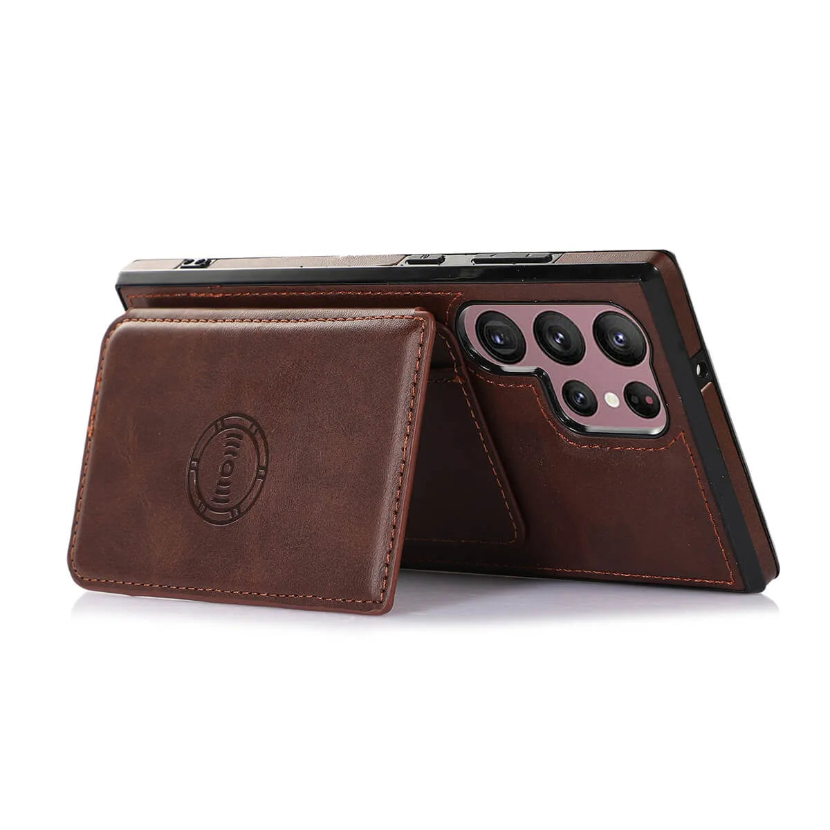 Buy Caseles Leather Wallet Case for Galaxy with 4 Card Holder, RFID Protection & Car Mount Ready, MALACHI at Caseles-Samsung Galaxy S25 Ultra, Brown