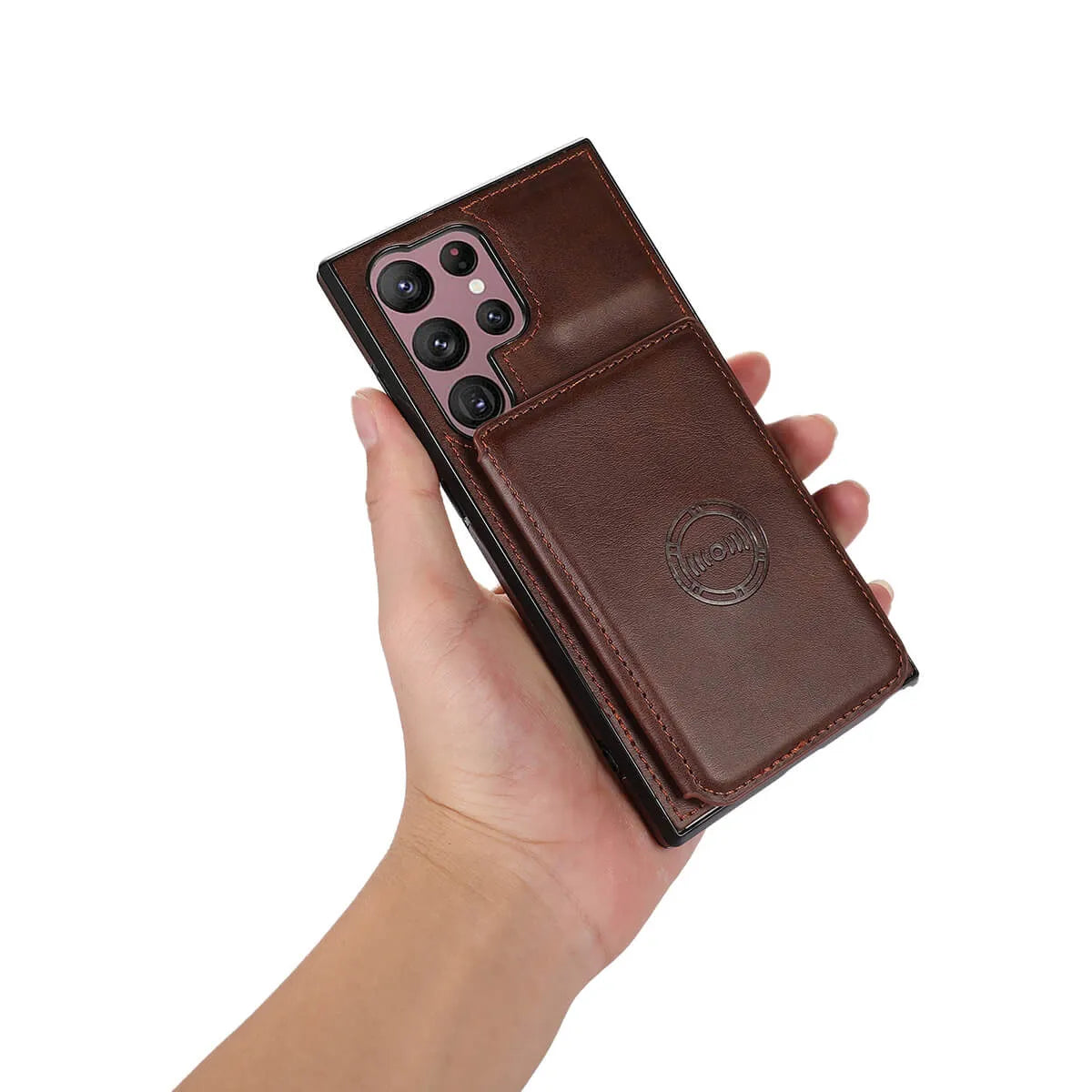 Buy Caseles Leather Wallet Case for Galaxy with 4 Card Holder, RFID Protection & Car Mount Ready, MALACHI at Caseles-Samsung Galaxy S25 Ultra, Brown