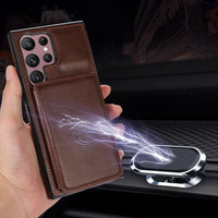 Buy Caseles Leather Wallet Case for Galaxy with 4 Card Holder, RFID Protection & Car Mount Ready, MALACHI at Caseles-Samsung Galaxy S25 Ultra, Brown