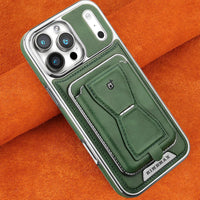 Buy Full Coverage Protection, Leather Phone case, Phone Stander, Card Holder Wallet Case - MALCOLM at Caseles-iPhone 17 Pro Max, Malcolm-Brown