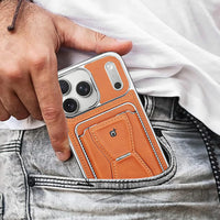 Buy Full Coverage Protection, Leather Phone case, Phone Stander, Card Holder Wallet Case - MALCOLM at Caseles-iPhone 17 Pro Max, Malcolm-Brown