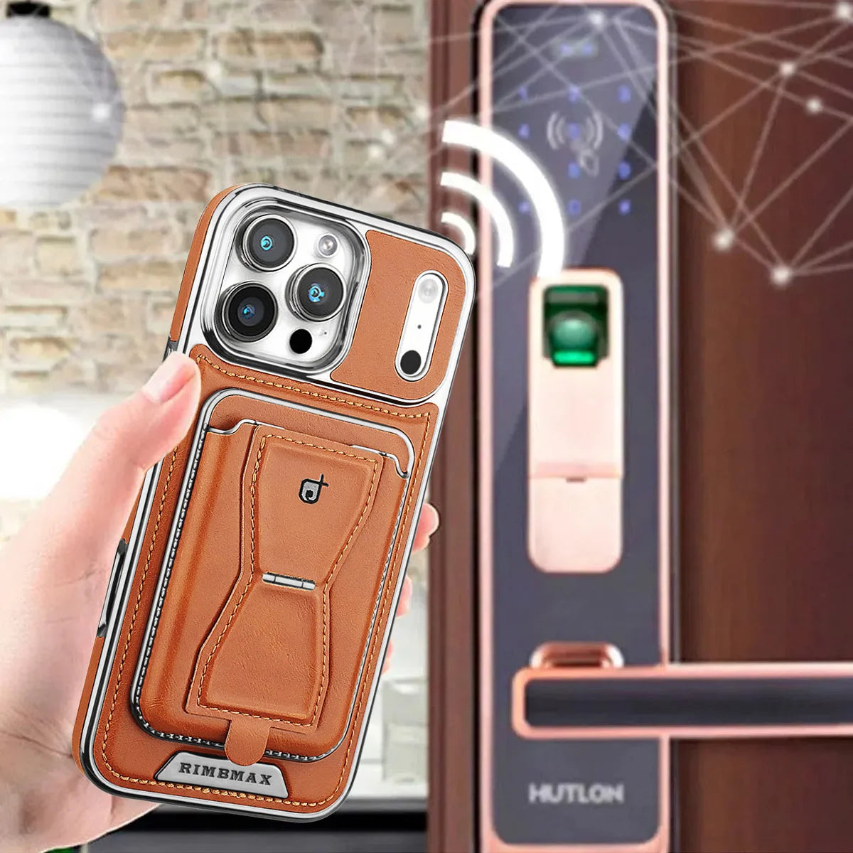 Buy Full Coverage Protection, Leather Phone case, Phone Stander, Card Holder Wallet Case - MALCOLM at Caseles-iPhone 17 Pro Max, Malcolm-Brown