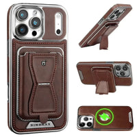 Buy Full Coverage Protection, Leather Phone case, Phone Stander, Card Holder Wallet Case - MALCOLM at Caseles-iPhone 17 Pro Max, Malcolm-Brown