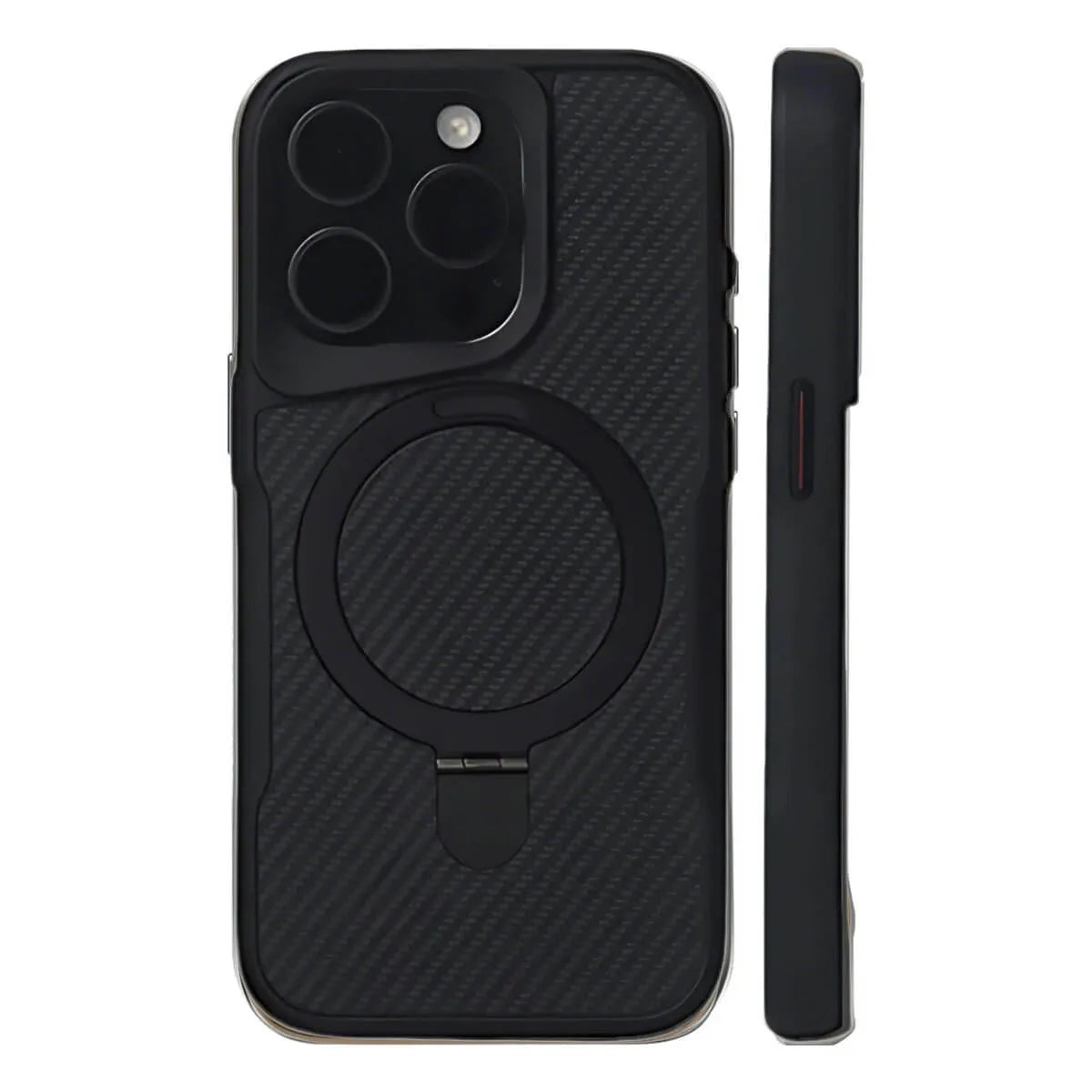 Buy Magnetic Shockproof iPhone Case with 360° Rotatable Invisible Ring Stand, Slim Armor Design Compatible with MagSafe - MASON at Caseles-iPhone 16 Pro Max, Black