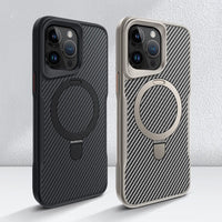 Buy Magnetic Shockproof iPhone Case with 360° Rotatable Invisible Ring Stand, Slim Armor Design Compatible with MagSafe - MASON at Caseles-iPhone 17 Pro Max, Black