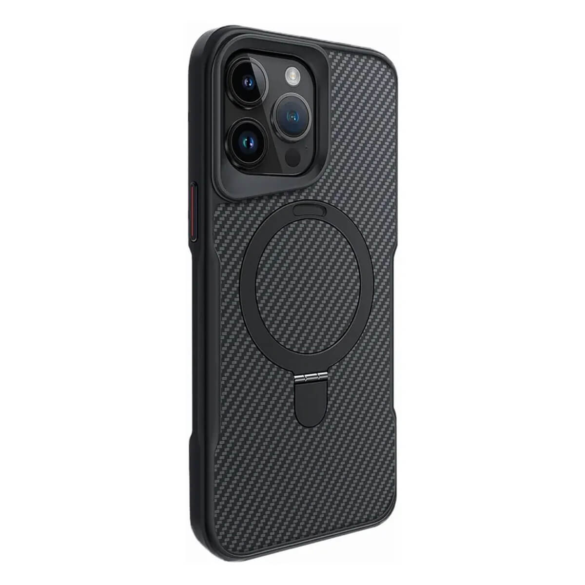 Buy Magnetic Shockproof iPhone Case with 360° Rotatable Invisible Ring Stand, Slim Armor Design Compatible with MagSafe - MASON at Caseles-iPhone 17 Pro Max, Black