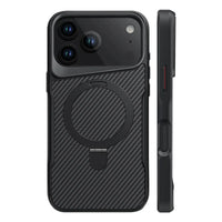 Buy Magnetic Shockproof iPhone Case with 360° Rotatable Invisible Ring Stand, Slim Armor Design Compatible with MagSafe - MASON at Caseles-iPhone 17 Pro Max, Black