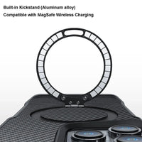 Buy Magnetic Shockproof iPhone Case with 360° Rotatable Invisible Ring Stand, Slim Armor Design Compatible with MagSafe - MASON at Caseles-iPhone 17 Pro Max, Black
