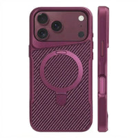 Buy Magnetic Shockproof iPhone Case with 360° Rotatable Invisible Ring Stand, Slim Armor Design Compatible with MagSafe - MASON at Caseles-iPhone 18 Pro Max, Burgundy