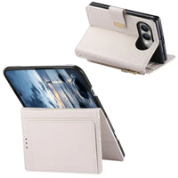 Buy Vegan Leather Flip Case with Multi-Card Slots, Zipper Pocket, Hands-Free Kickstand & Drop-Resistant Defense - MAVE at Caseles-iPhone Ultra, Purple