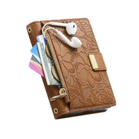 Buy Vegan Leather Flip Case with Multi-Card Slots, Zipper Pocket, Hands-Free Kickstand & Drop-Resistant Defense - MAVE at Caseles-iPhone Ultra, Purple