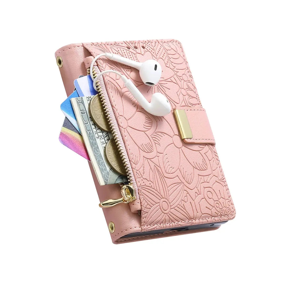 Buy Vegan Leather Flip Case with Multi-Card Slots, Zipper Pocket, Hands-Free Kickstand & Drop-Resistant Defense - MAVE at Caseles-iPhone Ultra, Purple