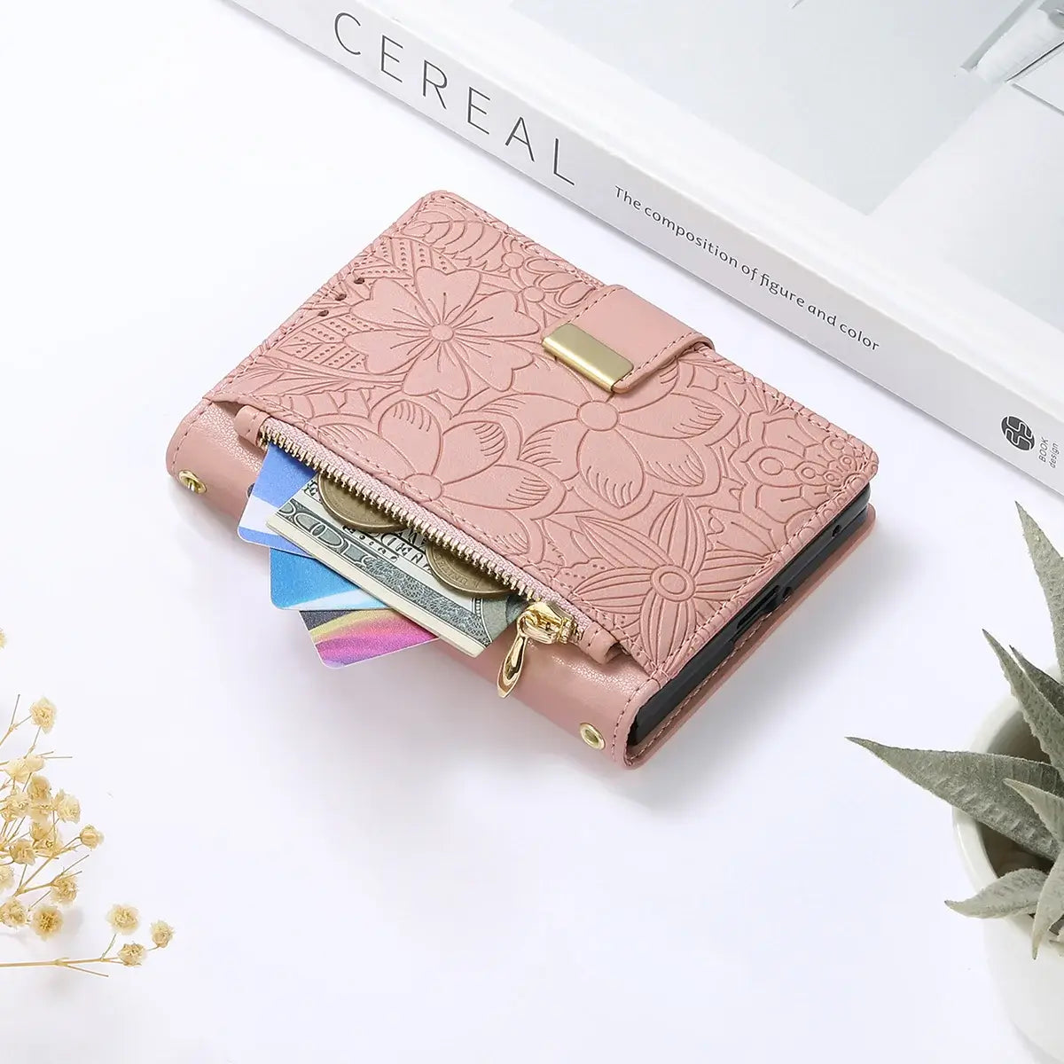 Buy Vegan Leather Flip Case with Multi-Card Slots, Zipper Pocket, Hands-Free Kickstand & Drop-Resistant Defense - MAVE at Caseles-iPhone Ultra, Purple