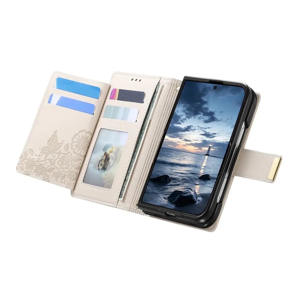 Buy Vegan Leather Flip Case with Multi-Card Slots, Zipper Pocket, Hands-Free Kickstand & Drop-Resistant Defense - MAVE at Caseles-iPhone Ultra, Purple