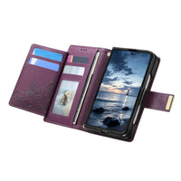 Buy Vegan Leather Flip Case with Multi-Card Slots, Zipper Pocket, Hands-Free Kickstand & Drop-Resistant Defense - MAVE at Caseles-iPhone Ultra, Purple