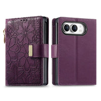 Buy Vegan Leather Flip Case with Multi-Card Slots, Zipper Pocket, Hands-Free Kickstand & Drop-Resistant Defense - MAVE at Caseles-iPhone Ultra, Purple