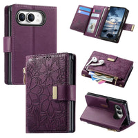 Buy Vegan Leather Flip Case with Multi-Card Slots, Zipper Pocket, Hands-Free Kickstand & Drop-Resistant Defense - MAVE at Caseles-iPhone Ultra, Purple