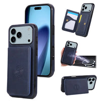 Buy Leather Wallet Case for iPhone with 4 Card Holder, RFID Protection & Car Mount Ready - MAVERICK at Caseles-iPhone 17 Pro Max, Brown