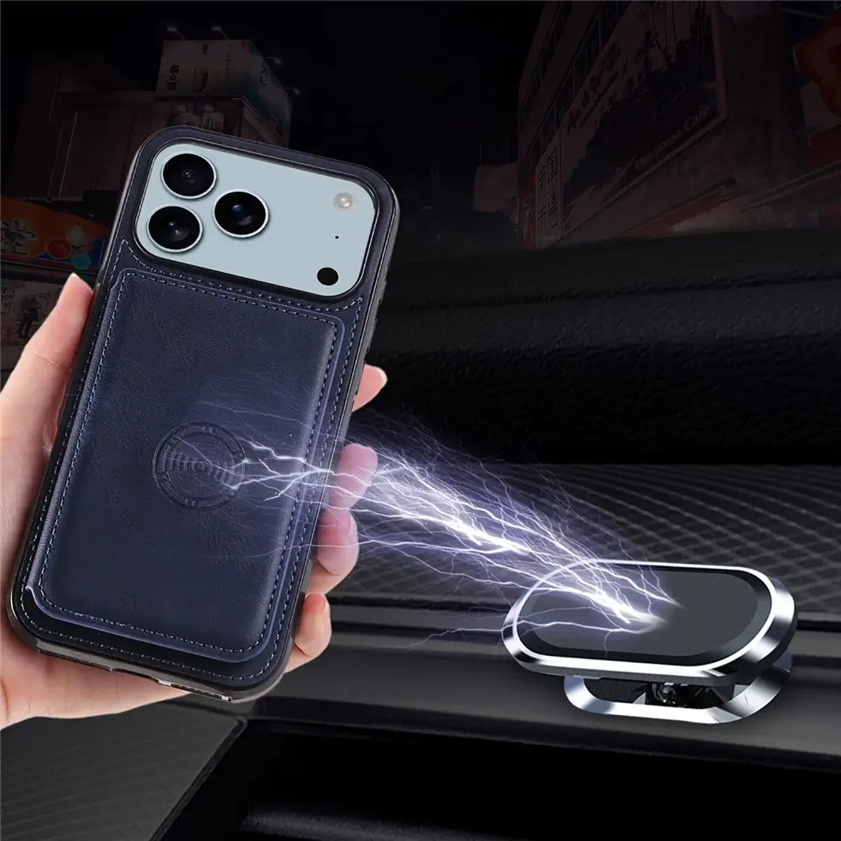 Buy Leather Wallet Case for iPhone with 4 Card Holder, RFID Protection & Car Mount Ready - MAVERICK at Caseles-iPhone 17 Pro Max, Brown