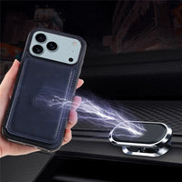 Buy Leather Wallet Case for iPhone with 4 Card Holder, RFID Protection & Car Mount Ready - MAVERICK at Caseles-iPhone 17 Pro Max, Brown