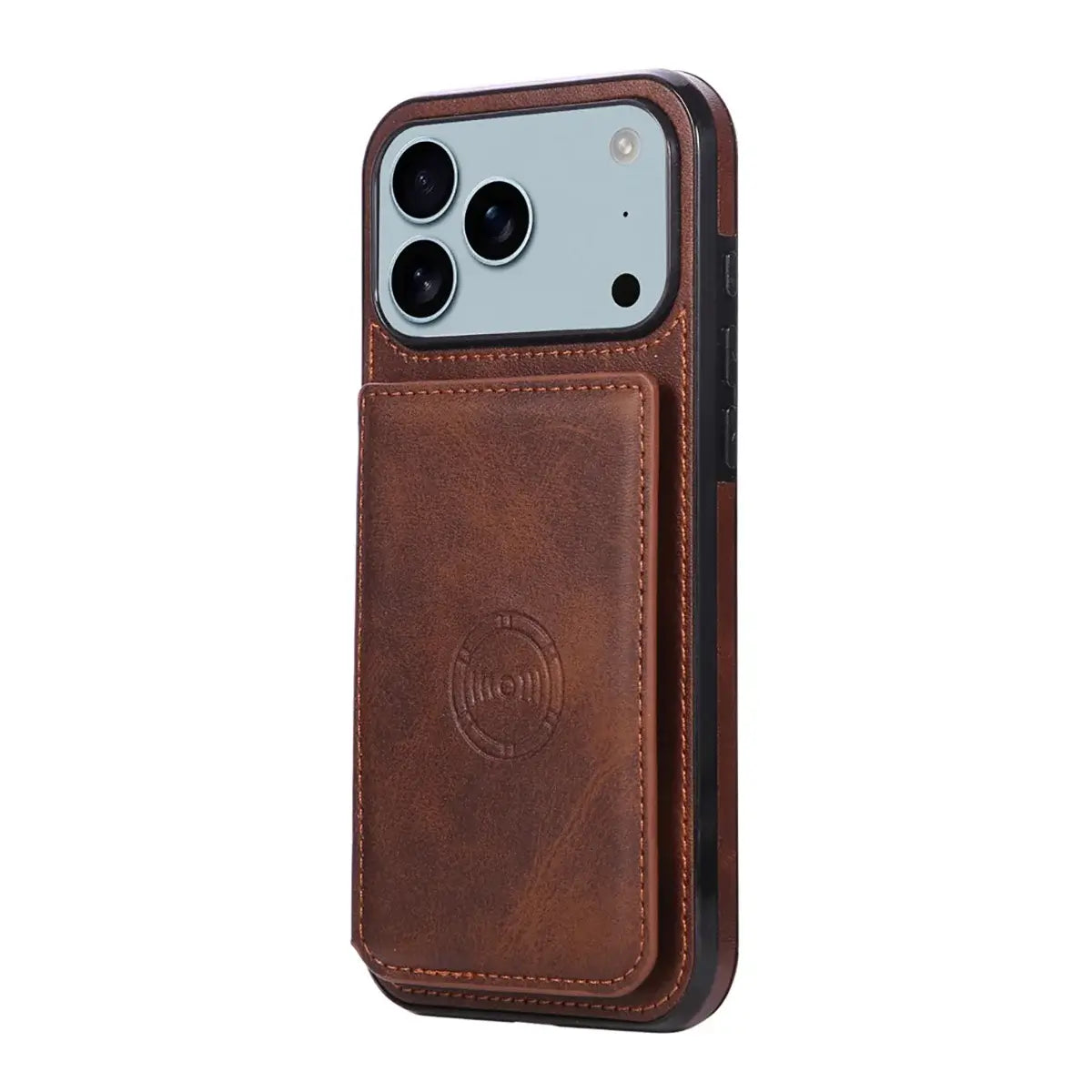 Buy Leather Wallet Case for iPhone with 4 Card Holder, RFID Protection & Car Mount Ready - MAVERICK at Caseles-iPhone 17 Pro Max, Brown