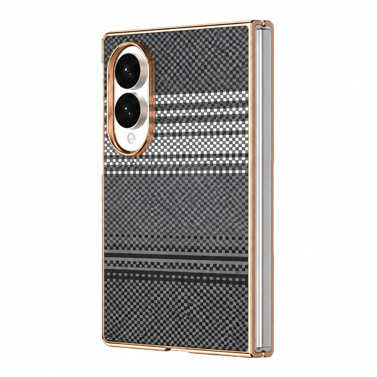 Buy Luxury Electroplated Frame Case with Kevlar-Weave Texture, Strong Magnetic Array & Built-In 360° Screen Protection - MAX at Caseles-Samsung Galaxy Z Fold 8, Gray