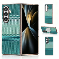 Buy Luxury Electroplated Frame Case with Kevlar-Weave Texture, Strong Magnetic Array & Built-In 360° Screen Protection - MAX at Caseles-Samsung Galaxy Z Fold 8 Ultra, Green