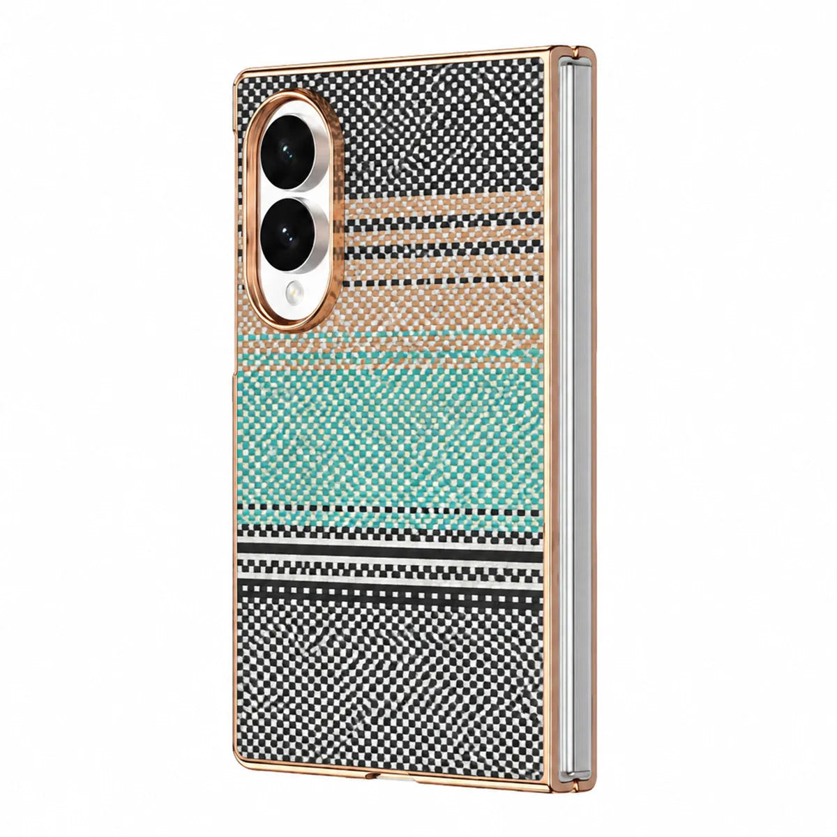 Buy Luxury Electroplated Frame Case with Kevlar-Weave Texture, Strong Magnetic Array & Built-In 360° Screen Protection - MAX at Caseles-Samsung Galaxy Z Fold 8, Light Green