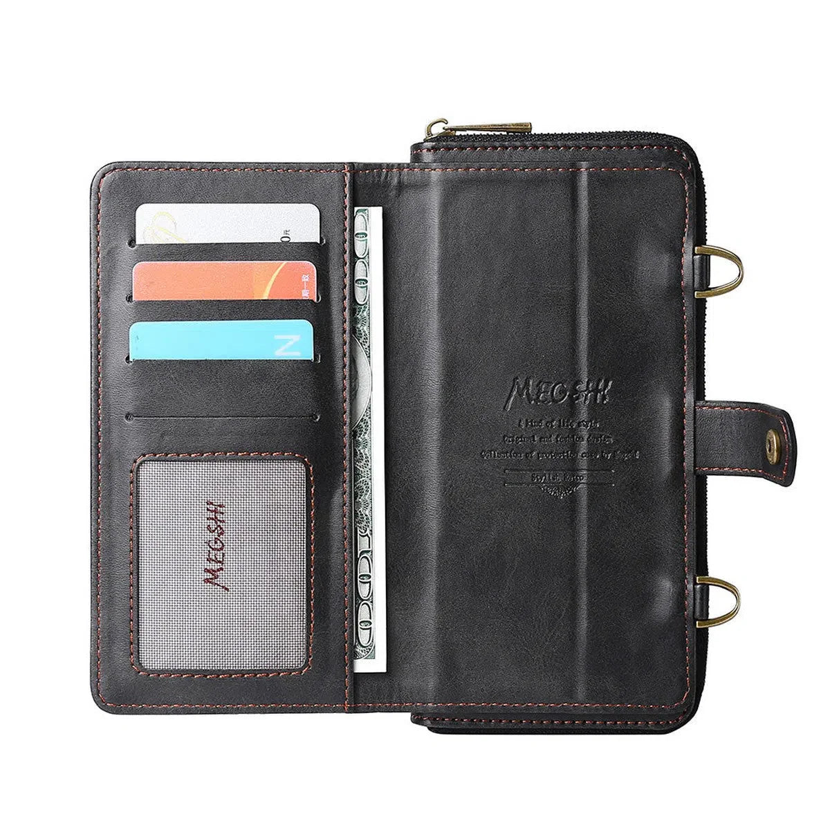 Buy Classic Crossbody Detachable Magnetic Wallet Phone Case For Pixel Phone, High Capacity with Strap - MELON at Caseles-Google Pixel 9 Pro XL, Melon-Brown