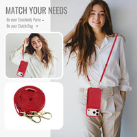 Buy Classic Crossbody Wallet Phone Case, Premium Leather, Credit Card Holder, Zipper Pocket Purse Handbag, Kickstand Shockproof Case - MIREYA at Caseles-iPhone 17 Pro Max, Mireya-Black