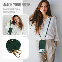 Buy Classic Crossbody Wallet Phone Case, Premium Leather, Credit Card Holder, Zipper Pocket Purse Handbag, Kickstand Shockproof Case - MIREYA at Caseles-iPhone 17 Pro Max, Mireya-Black