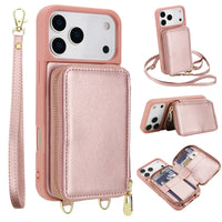 Buy Classic Crossbody Wallet Phone Case, Premium Leather, Credit Card Holder, Zipper Pocket Purse Handbag, Kickstand Shockproof Case - MIREYA at Caseles-iPhone 17 Pro Max, Mireya-Black
