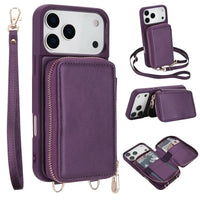 Buy Classic Crossbody Wallet Phone Case, Premium Leather, Credit Card Holder, Zipper Pocket Purse Handbag, Kickstand Shockproof Case - MIREYA at Caseles-iPhone 17 Pro Max, Mireya-Black