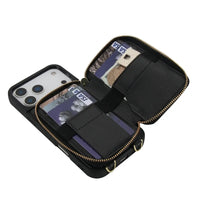 Buy Classic Crossbody Wallet Phone Case, Premium Leather, Credit Card Holder, Zipper Pocket Purse Handbag, Kickstand Shockproof Case - MIREYA at Caseles-iPhone 17 Pro Max, Mireya-Black