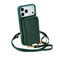 Buy Classic Crossbody Wallet Phone Case, Premium Leather, Credit Card Holder, Zipper Pocket Purse Handbag, Kickstand Shockproof Case - MIREYA at Caseles-iPhone 17 Pro Max, Mohini-Blue