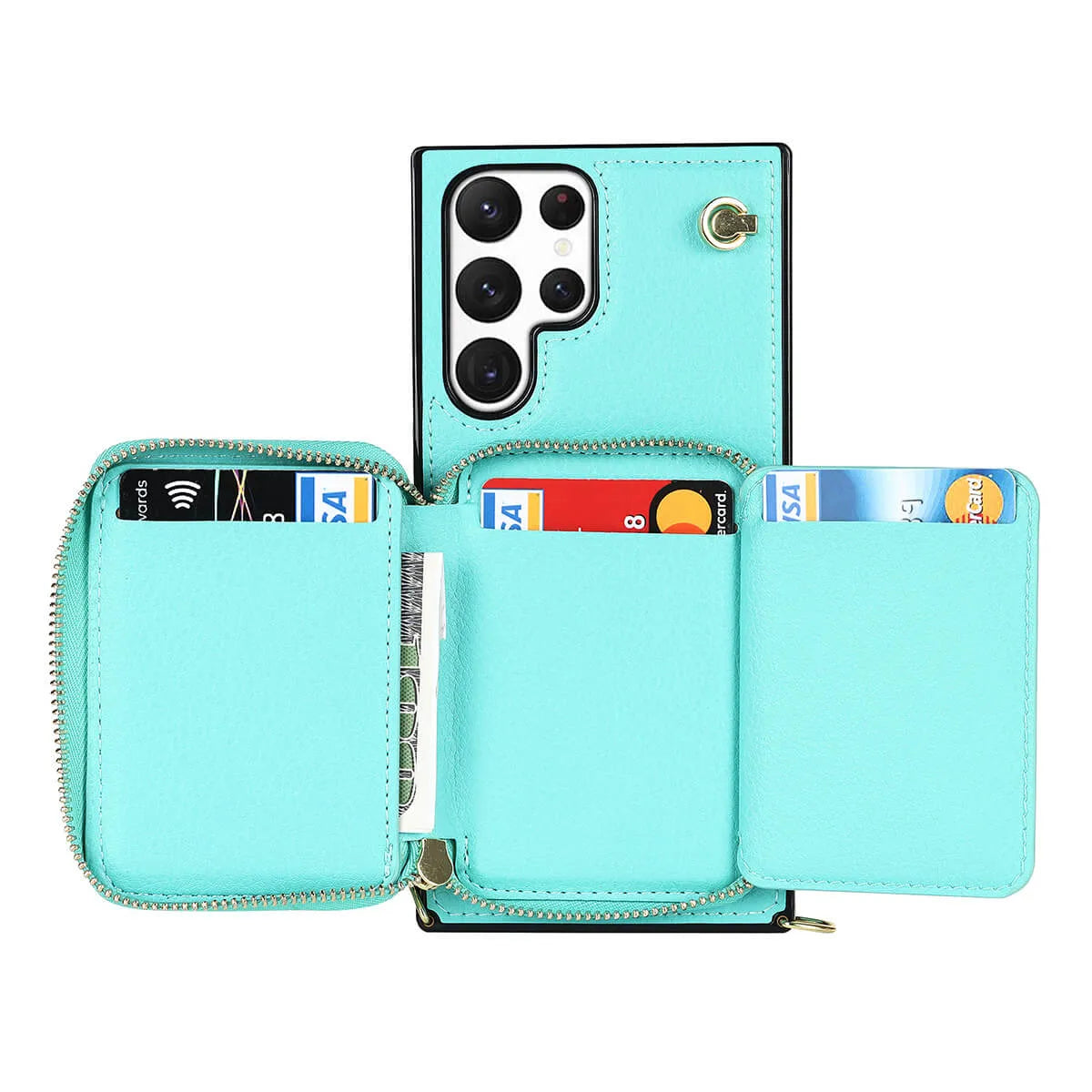 Buy Classic Crossbody Wallet Phone Case, Premium Leather, Credit Card Holder, Zipper Pocket Purse Handbag, Kickstand Shockproof Case - MOHINI at Caseles-Samsung Galaxy S25 Ultra, Mohini-Purple