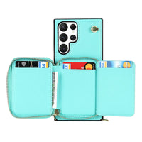 Buy Classic Crossbody Wallet Phone Case, Premium Leather, Credit Card Holder, Zipper Pocket Purse Handbag, Kickstand Shockproof Case - MOHINI at Caseles-Samsung Galaxy S25 Ultra, Mohini-Purple