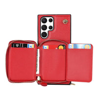 Buy Classic Crossbody Wallet Phone Case, Premium Leather, Credit Card Holder, Zipper Pocket Purse Handbag, Kickstand Shockproof Case - MOHINI at Caseles-Samsung Galaxy S25 Ultra, Mohini-Purple