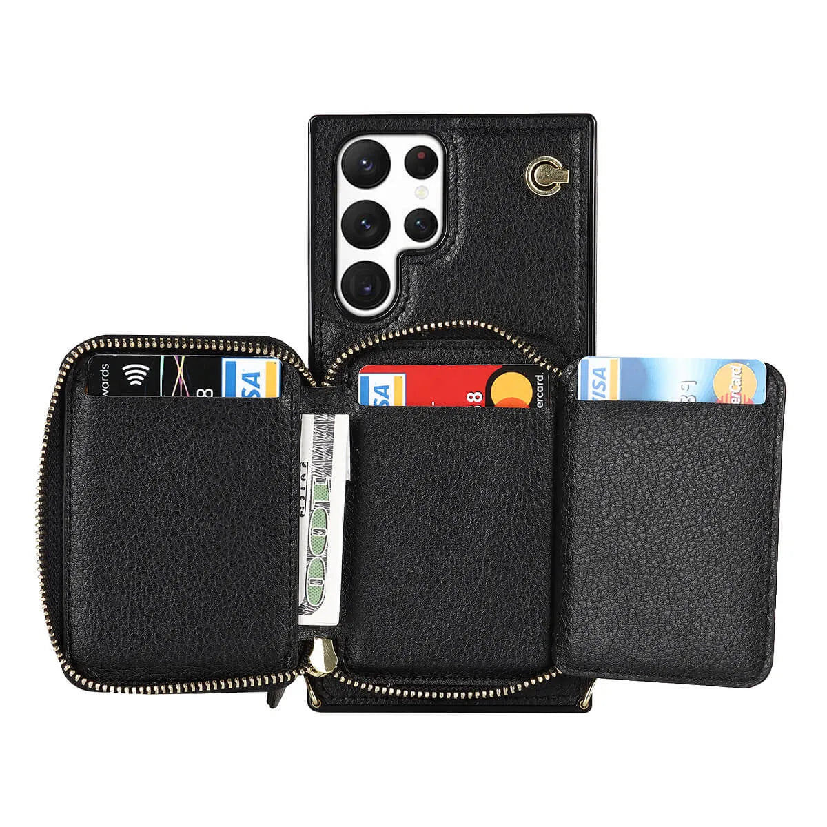 Buy Classic Crossbody Wallet Phone Case, Premium Leather, Credit Card Holder, Zipper Pocket Purse Handbag, Kickstand Shockproof Case - MOHINI at Caseles-Samsung Galaxy S25 Ultra, Mohini-Purple