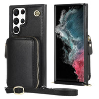 Buy Classic Crossbody Wallet Phone Case, Premium Leather, Credit Card Holder, Zipper Pocket Purse Handbag, Kickstand Shockproof Case - MOHINI at Caseles-Samsung Galaxy S25 Ultra, Mohini-Purple