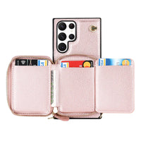 Buy Classic Crossbody Wallet Phone Case, Premium Leather, Credit Card Holder, Zipper Pocket Purse Handbag, Kickstand Shockproof Case - MOHINI at Caseles-Samsung Galaxy S25 Ultra, Mohini-Purple