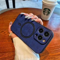 Buy Caseles MagSafe-compatible Ultra-Soft Nappa Leather with SnapLock Technology,Nappa at Caseles-iPhone 16 Pro Max, Blue