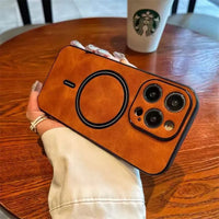 Buy Caseles MagSafe-compatible Ultra-Soft Nappa Leather with SnapLock Technology,Nappa at Caseles-iPhone 16 Pro Max, Brown